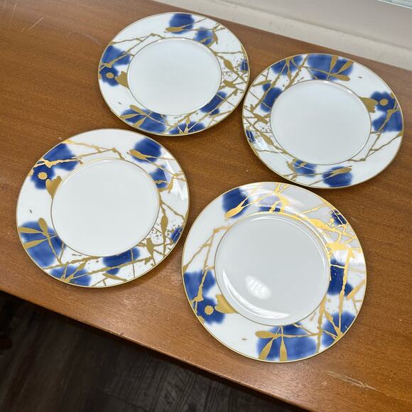 Salad Plates in Jubilant Days Gold by Noritake Contemporary Dining Set of 4 - Picture 2 of 7